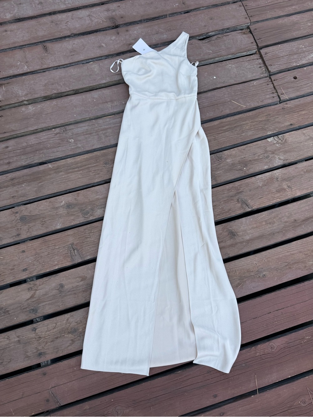 BHLDN NWT Women's One-Shoulder Cream Maxi Dress